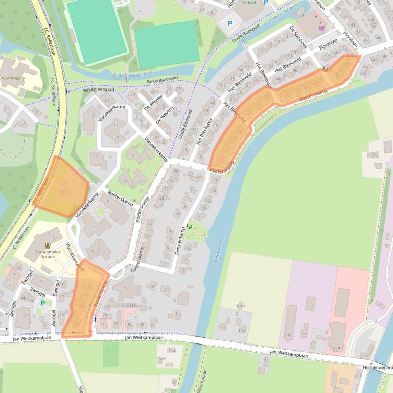 Kaart van postcodegebied 7772MC.