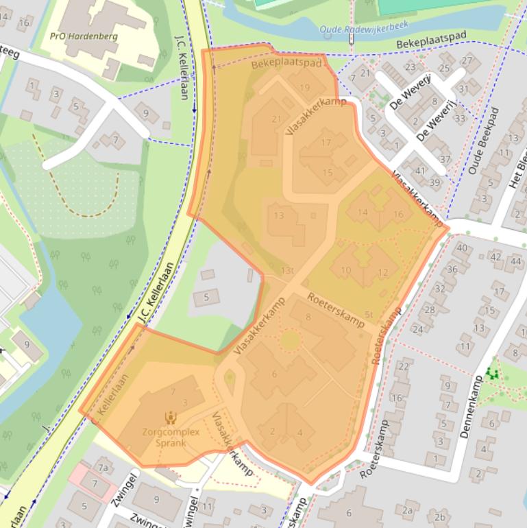 Kaart van postcodegebied 7772MK.