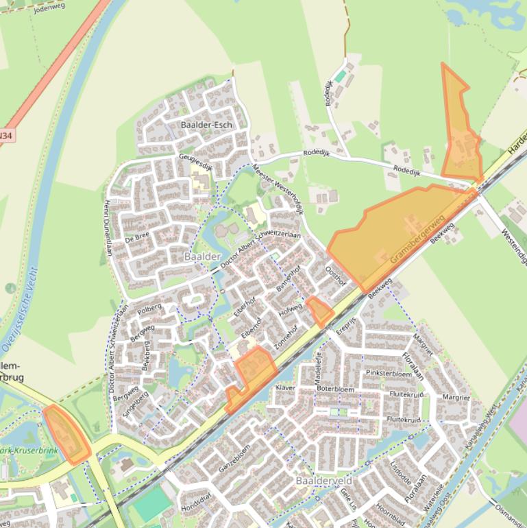 Kaart van postcodegebied 7772PB.