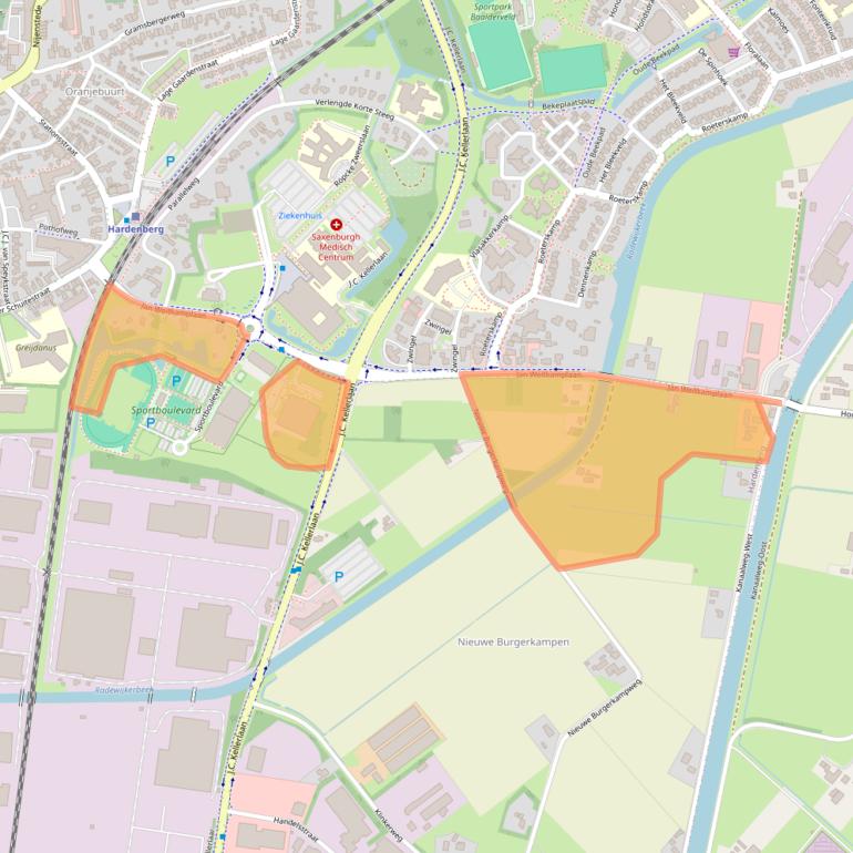 Kaart van postcodegebied 7772SC.