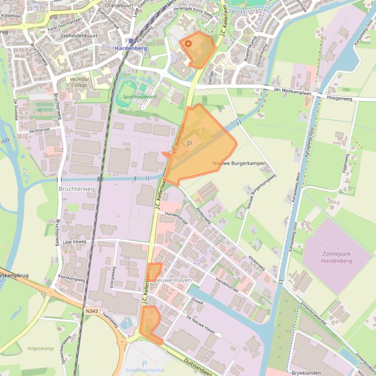 Kaart van postcodegebied 7772SG.