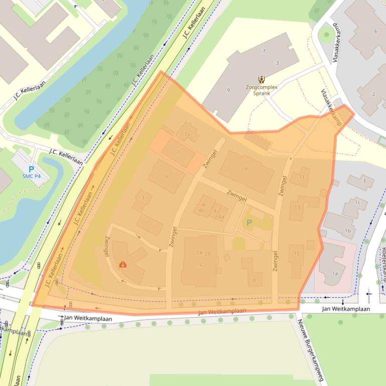 Kaart van postcodegebied 7772SK.
