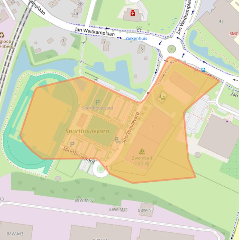 Kaart van postcodegebied 7772SL.