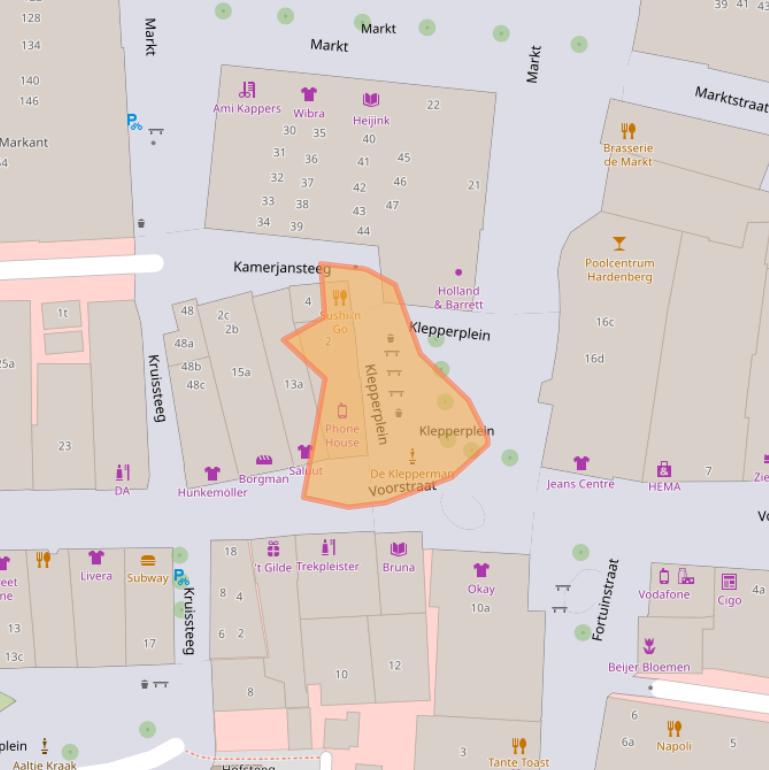 Kaart van postcodegebied 7772VE.