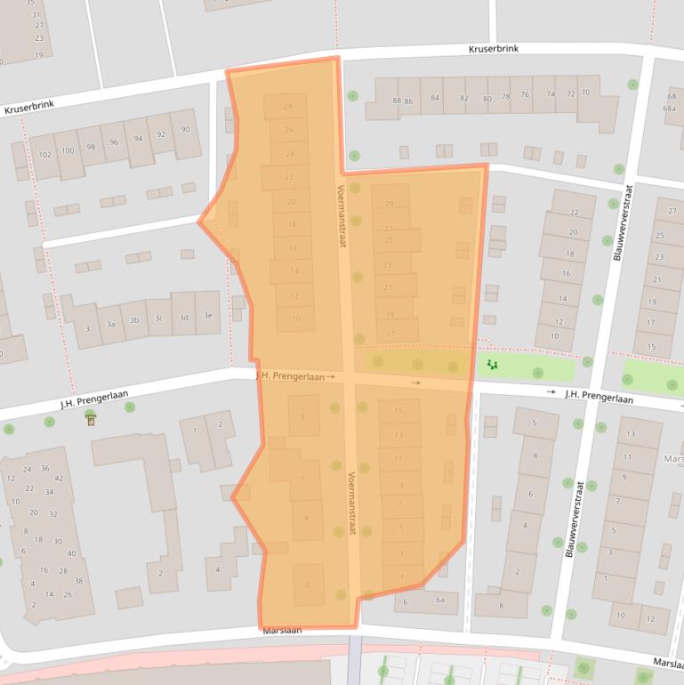 Kaart van postcodegebied 7772WB.