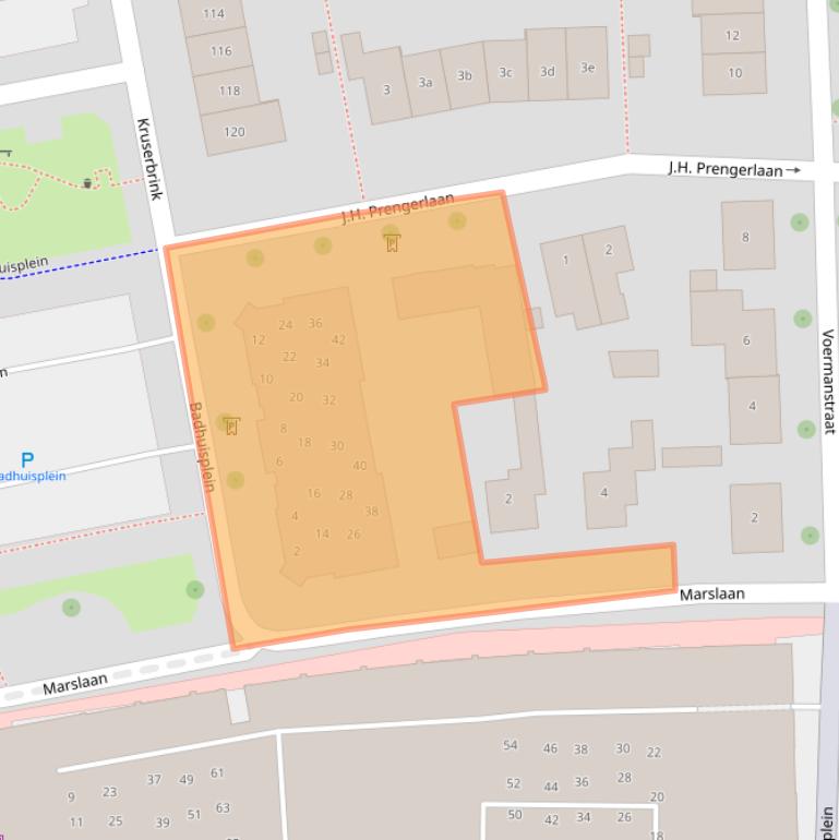 Kaart van postcodegebied 7772XC.