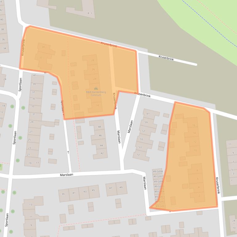 Kaart van postcodegebied 7772XM.