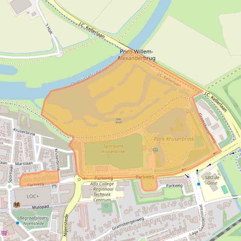 Kaart van postcodegebied 7772XT.