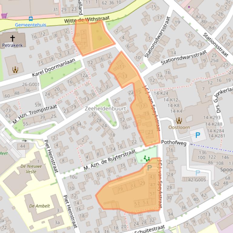 Kaart van postcodegebied 7772ZB.