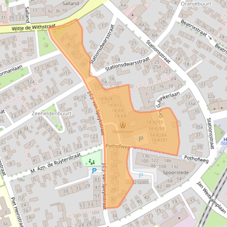 Kaart van postcodegebied 7772ZC.