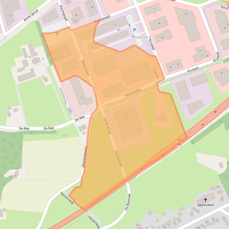 Kaart van postcodegebied 7773NM.