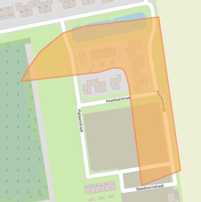 Kaart van postcodegebied 7775BT.
