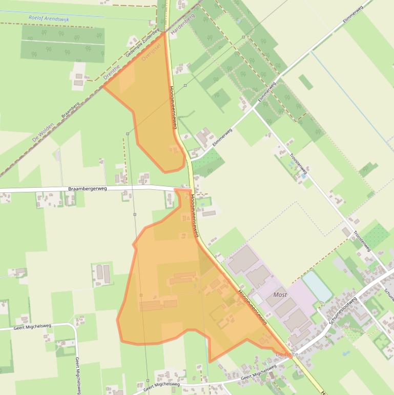 Kaart van postcodegebied 7776RP.