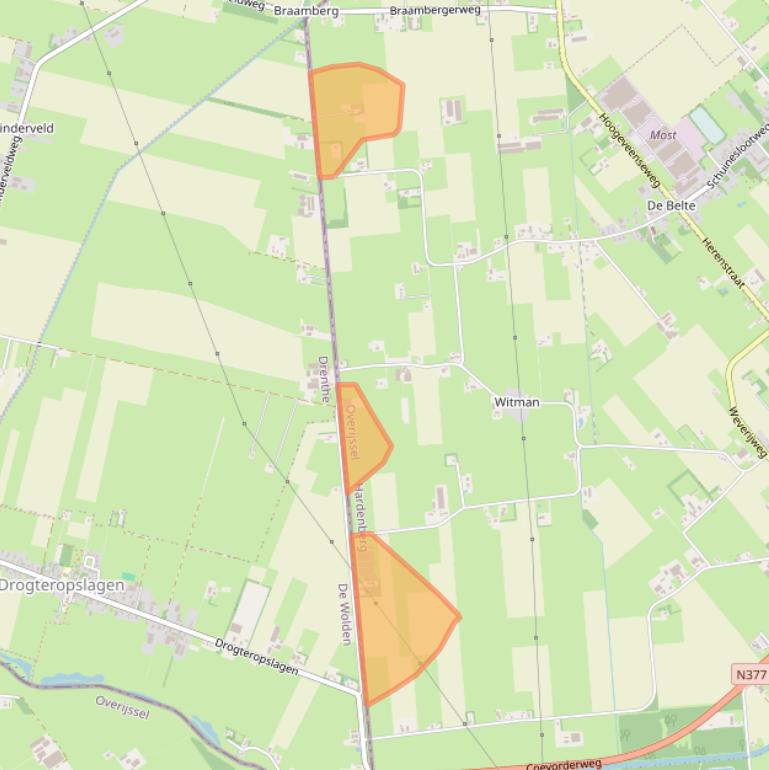 Kaart van postcodegebied 7776RT.