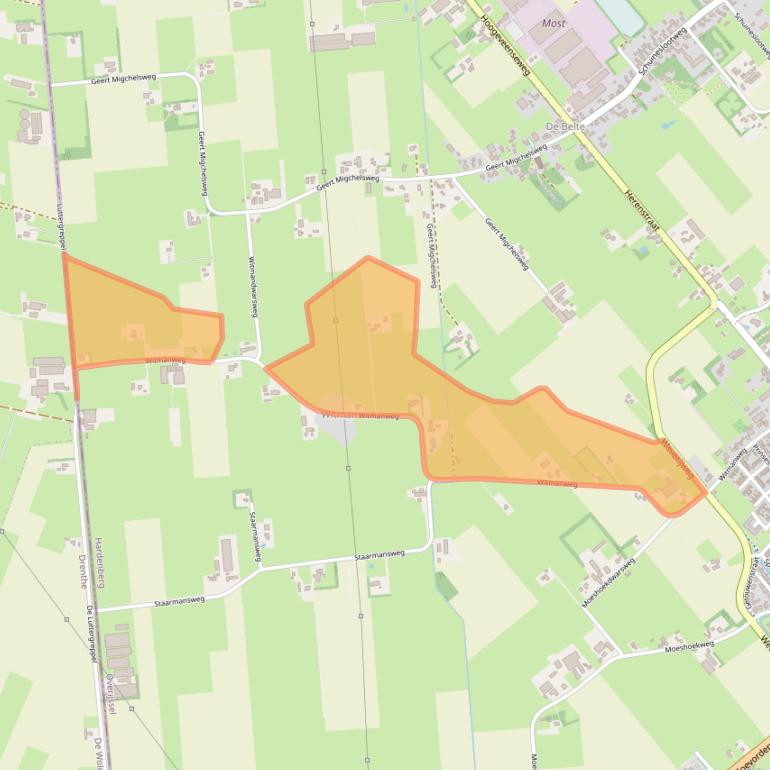 Kaart van postcodegebied 7776SE.