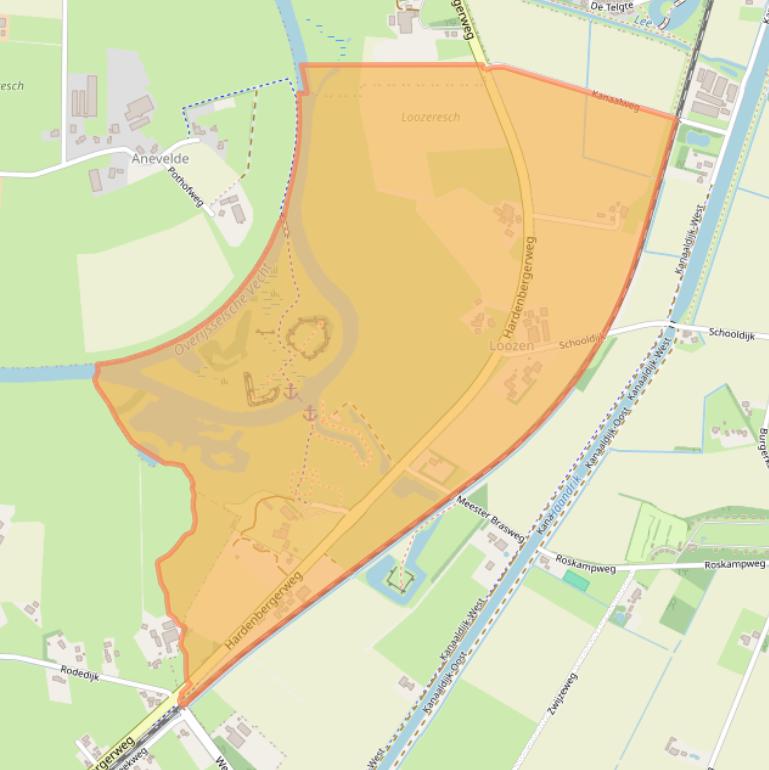 Kaart van postcodegebied 7778HP.