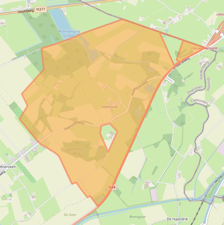 Kaart van postcodegebied 7779DE.