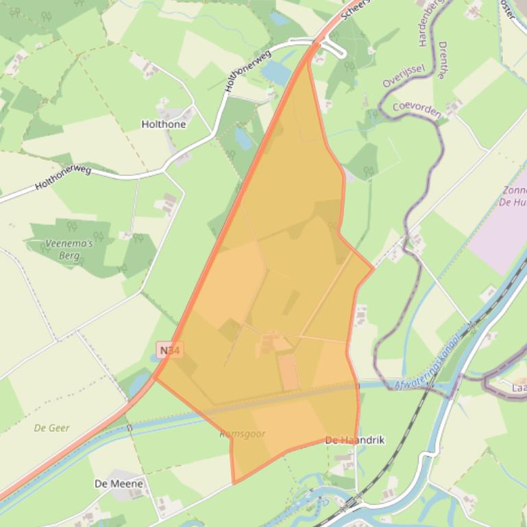 Kaart van postcodegebied 7779DG.