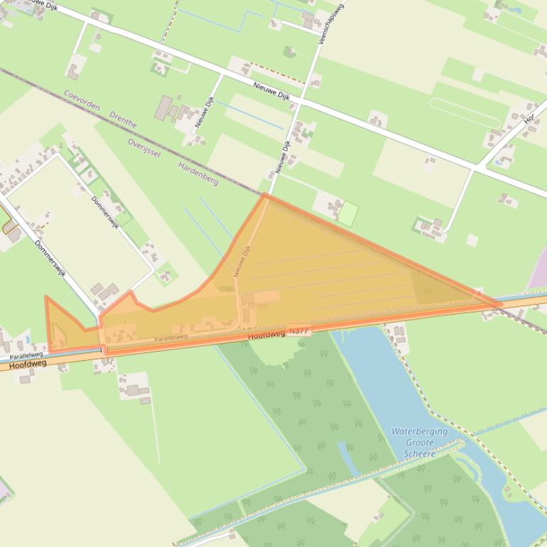 Kaart van postcodegebied 7782PK.