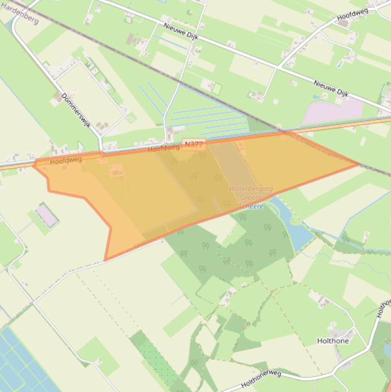 Kaart van postcodegebied 7782PV.