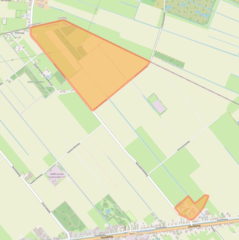 Kaart van postcodegebied 7782SB.