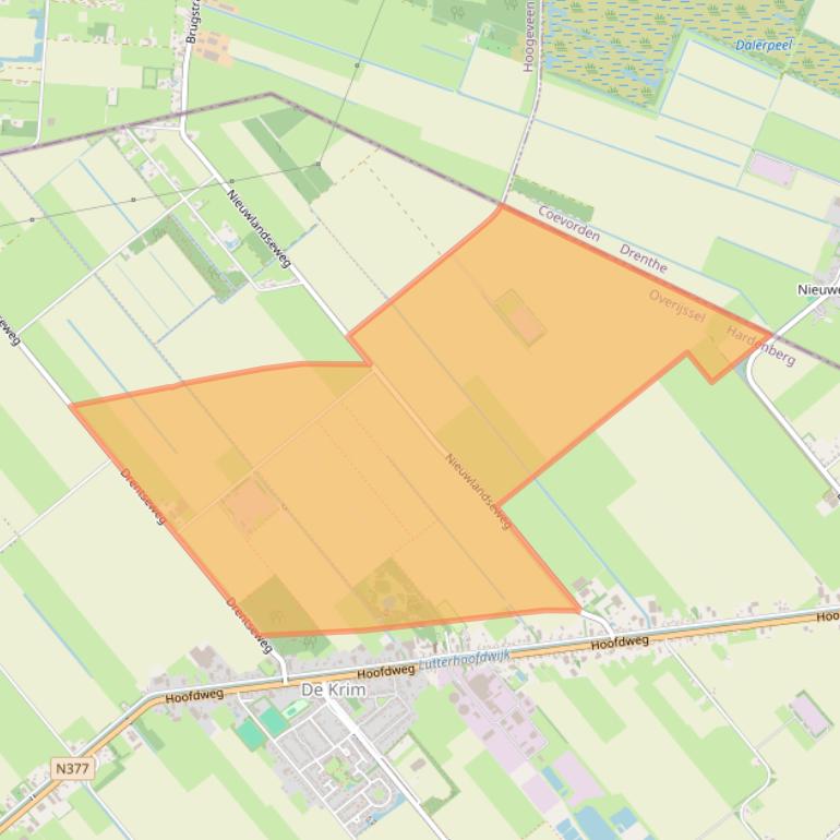 Kaart van postcodegebied 7782SK.