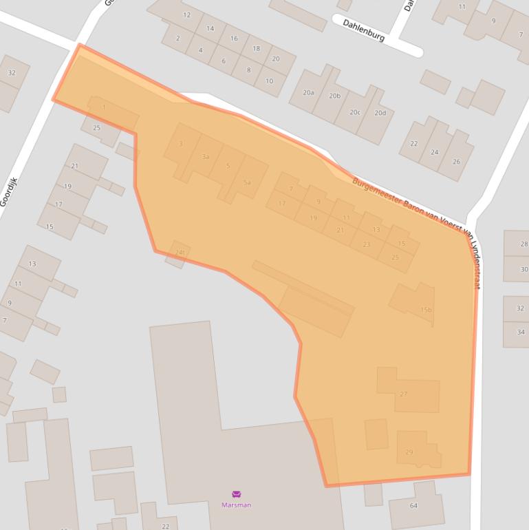 Kaart van postcodegebied 7783BC.