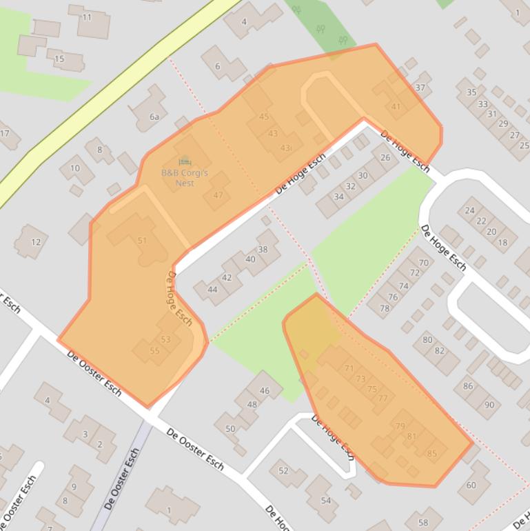 Kaart van postcodegebied 7783CB.