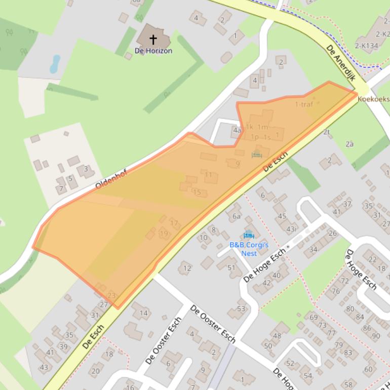 Kaart van postcodegebied 7783CG.