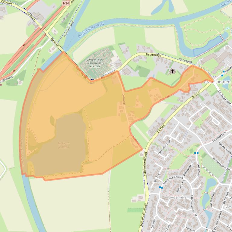 Kaart van postcodegebied 7783CL.