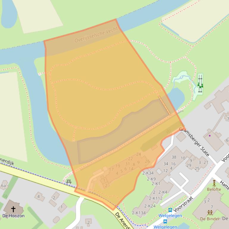 Kaart van postcodegebied 7783CT.