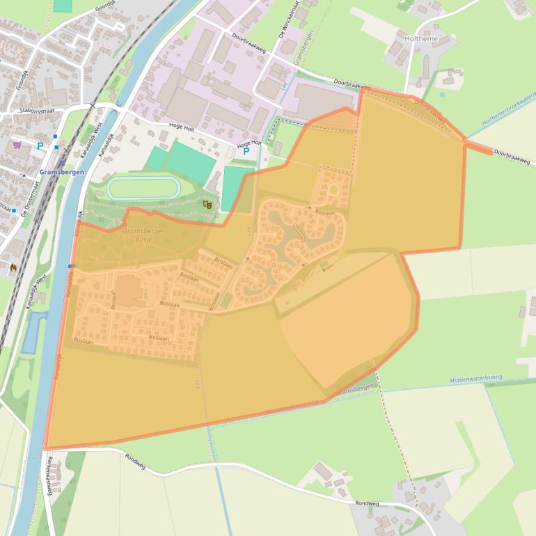 Kaart van postcodegebied 7783DD.