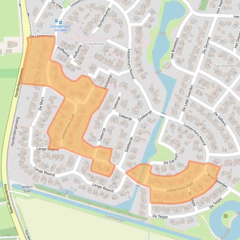 Kaart van postcodegebied 7783EK.