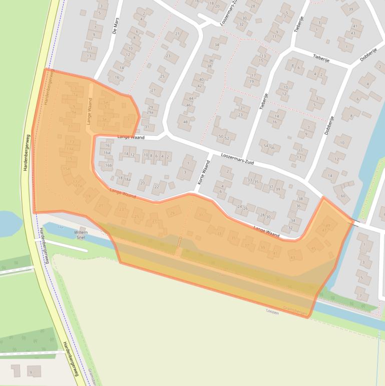 Kaart van postcodegebied 7783ET.