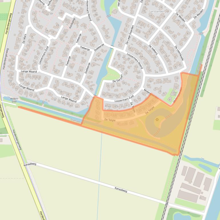 Kaart van postcodegebied 7783EV.
