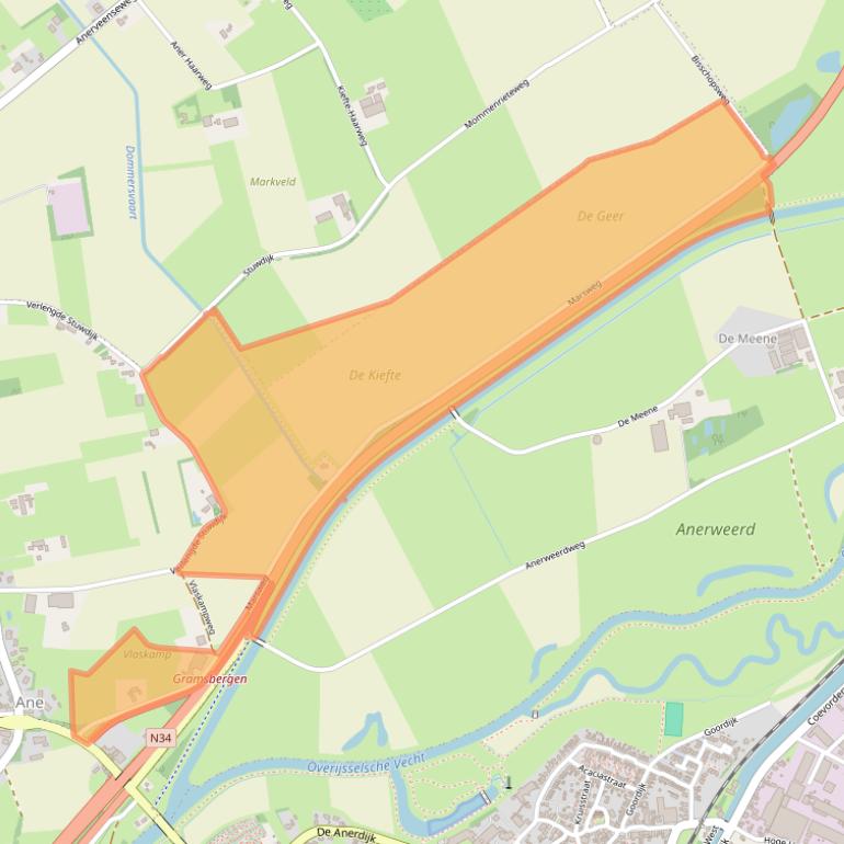 Kaart van postcodegebied 7784DA.