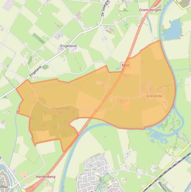 Kaart van postcodegebied 7785.