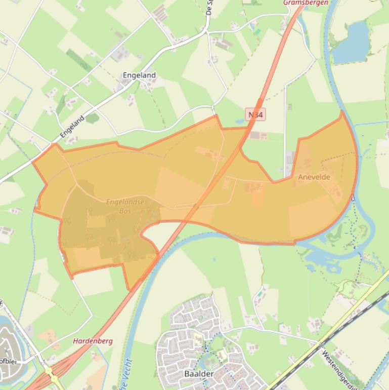 Kaart van postcodegebied 7785JB.