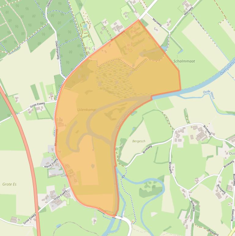 Kaart van postcodegebied 7795DA.