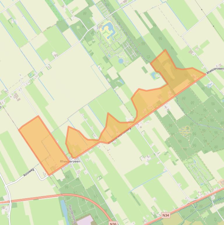 Kaart van postcodegebied 7797HB.