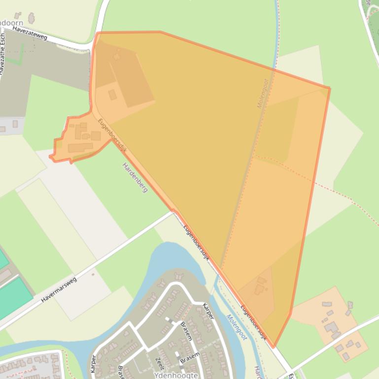 Kaart van postcodegebied 7798CA.