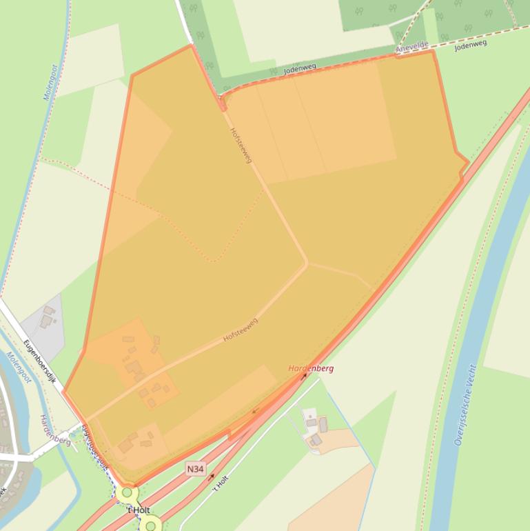 Kaart van postcodegebied 7798CB.