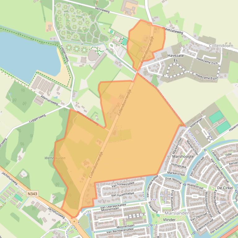 Kaart van postcodegebied 7798CJ.
