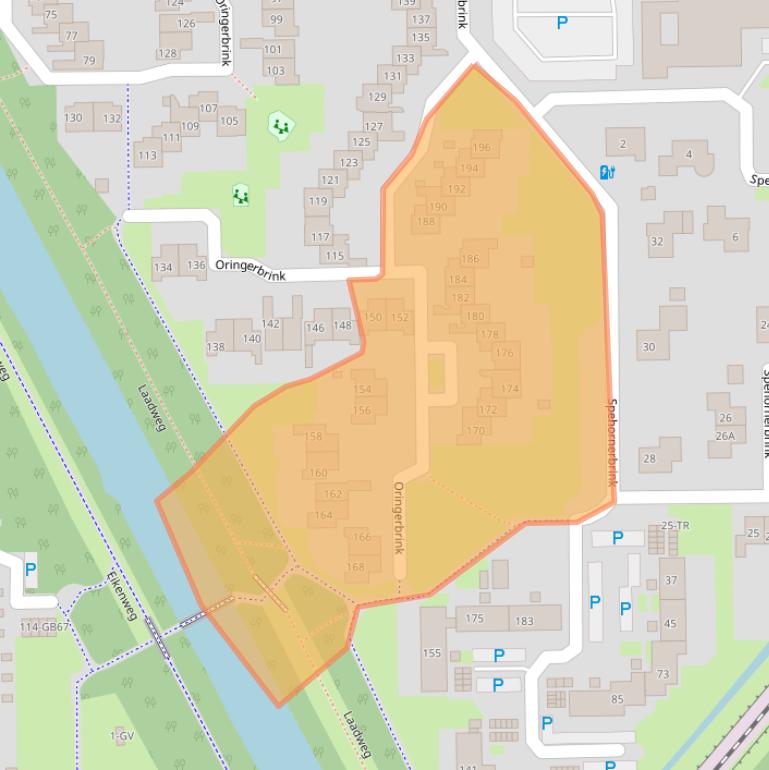 Kaart van postcodegebied 7812JZ.