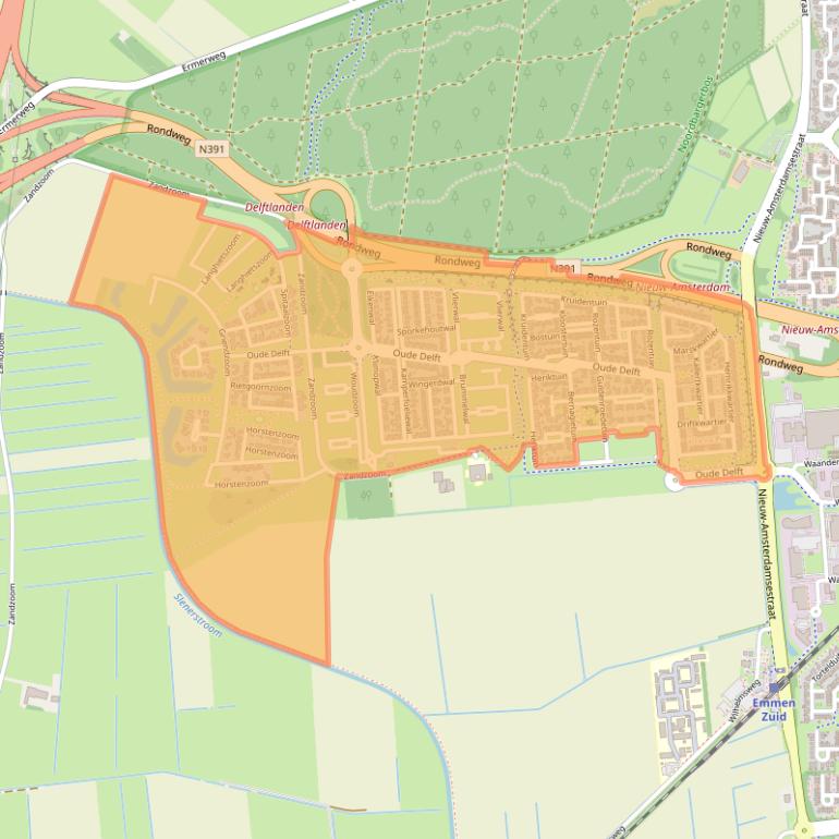 Kaart van postcodegebied 7813.