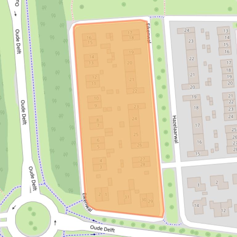 Kaart van postcodegebied 7813CA.