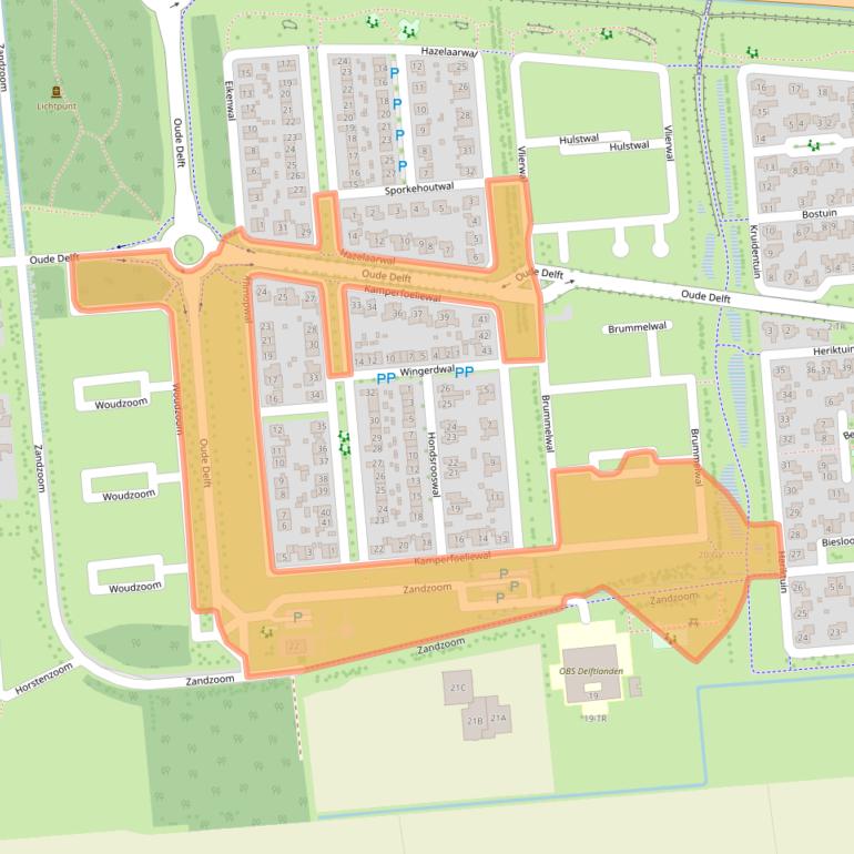 Kaart van postcodegebied 7813DA.
