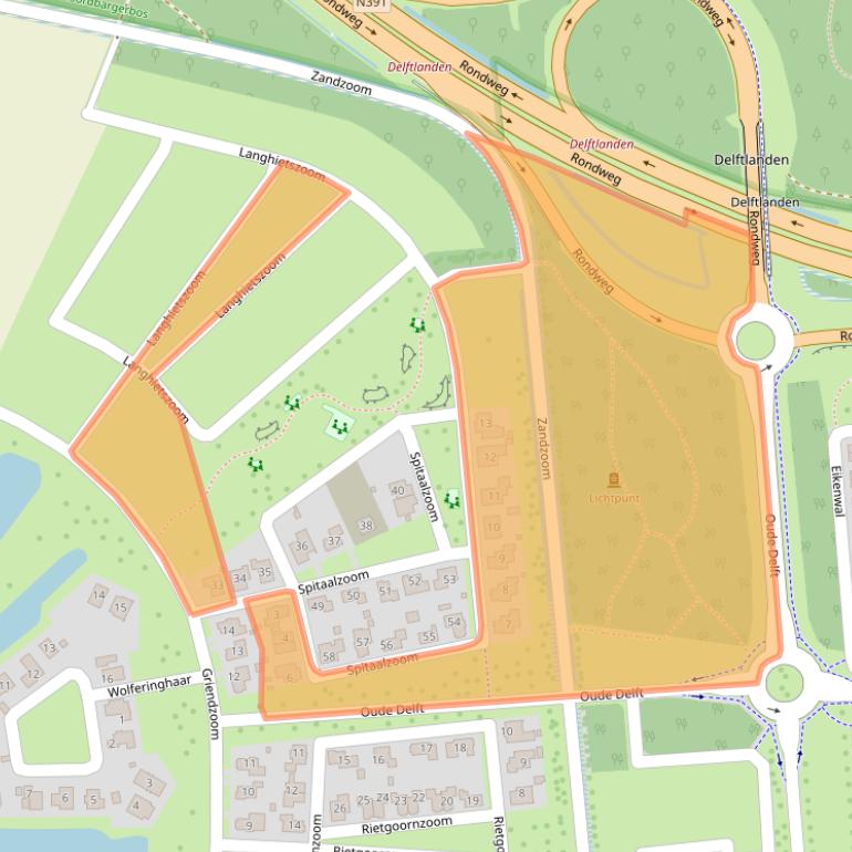 Kaart van postcodegebied 7813DK.