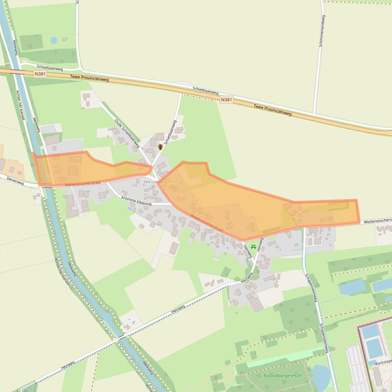 Kaart van postcodegebied 7814TA.