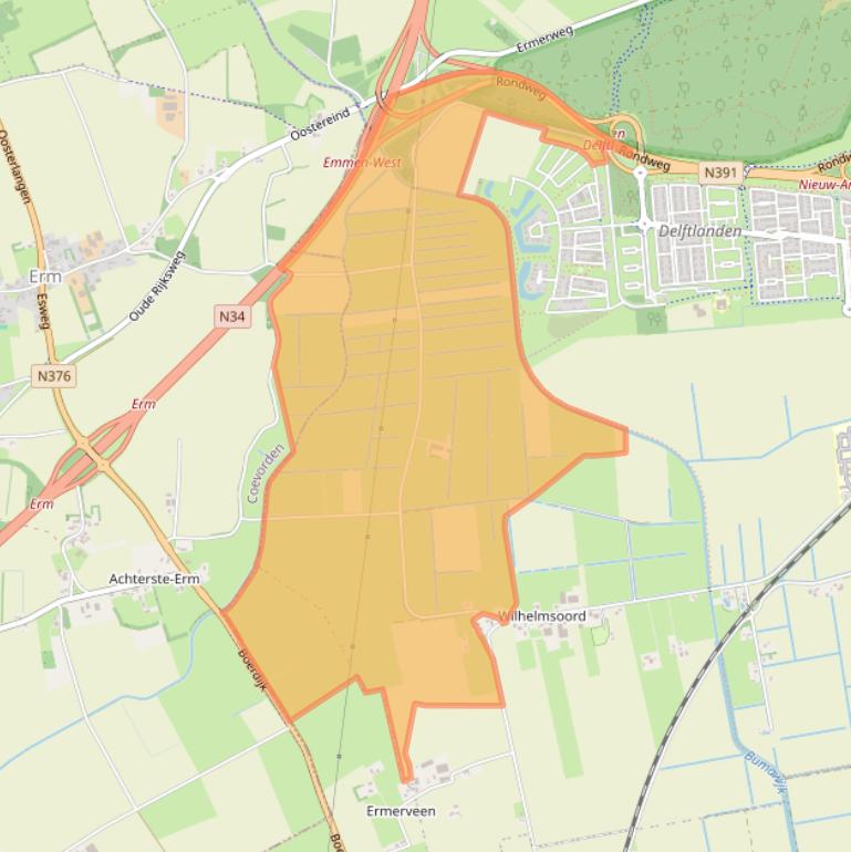 Kaart van postcodegebied 7814VJ.